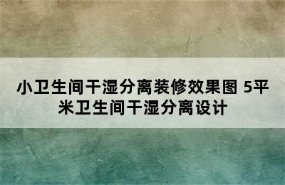 小卫生间干湿分离装修效果图 5平米卫生间干湿分离设计